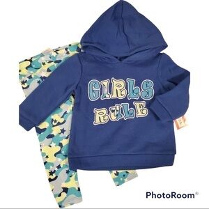 Girl's hoodie sweatshirt and leggings 2 pcs outfit set 12M